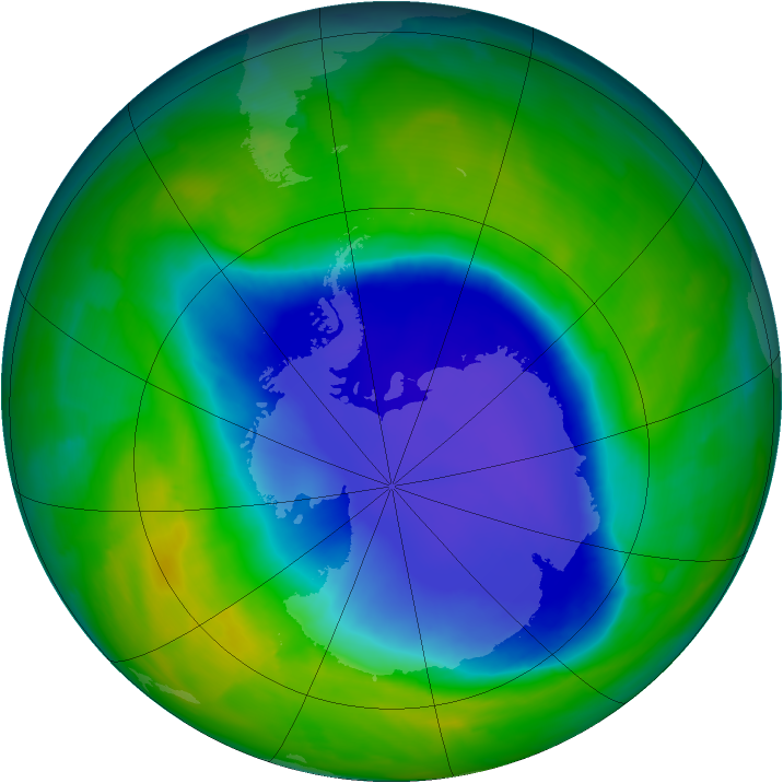 Antarctic ozone map for 06 November 2008